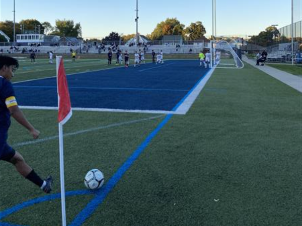 Boys Soccer attempting a Corner Kick 10/14